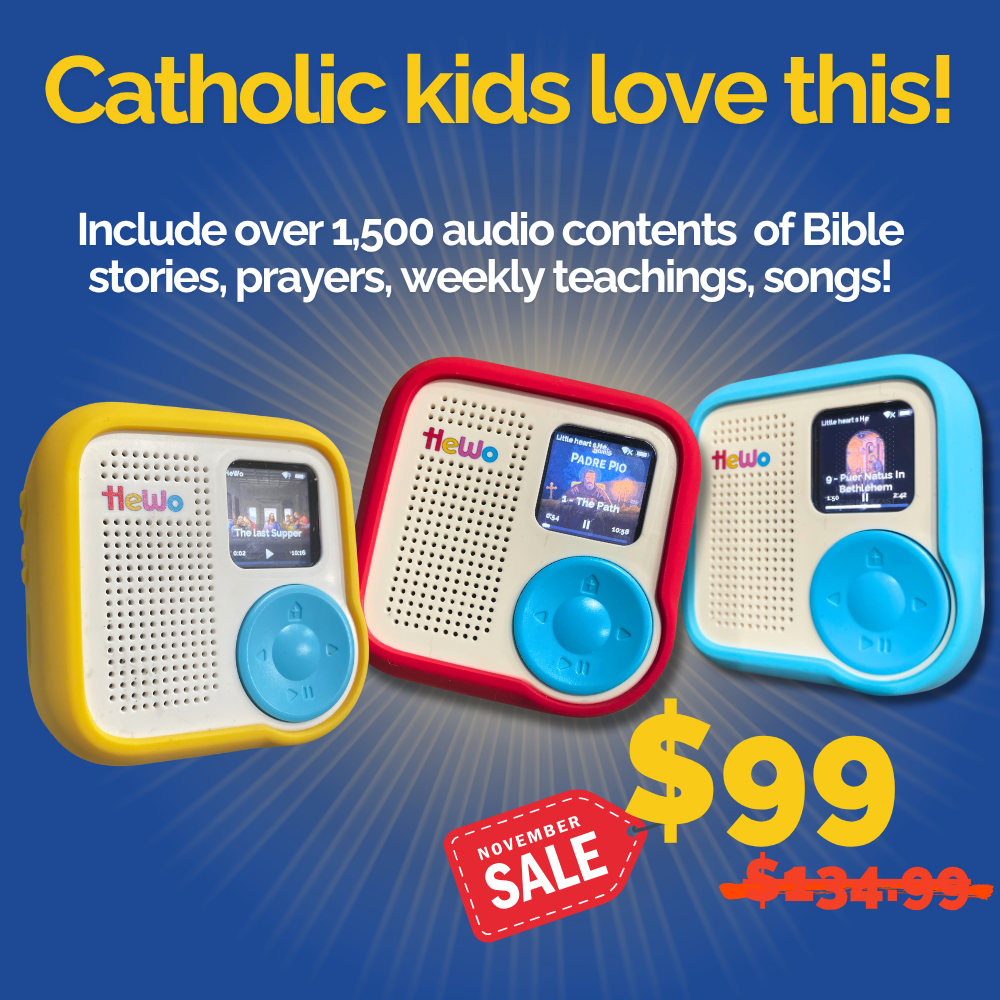 Christ is King Offer! Save $36 on your HeWo Player + Silicone Cover + HeWo Unlimited for 1 year