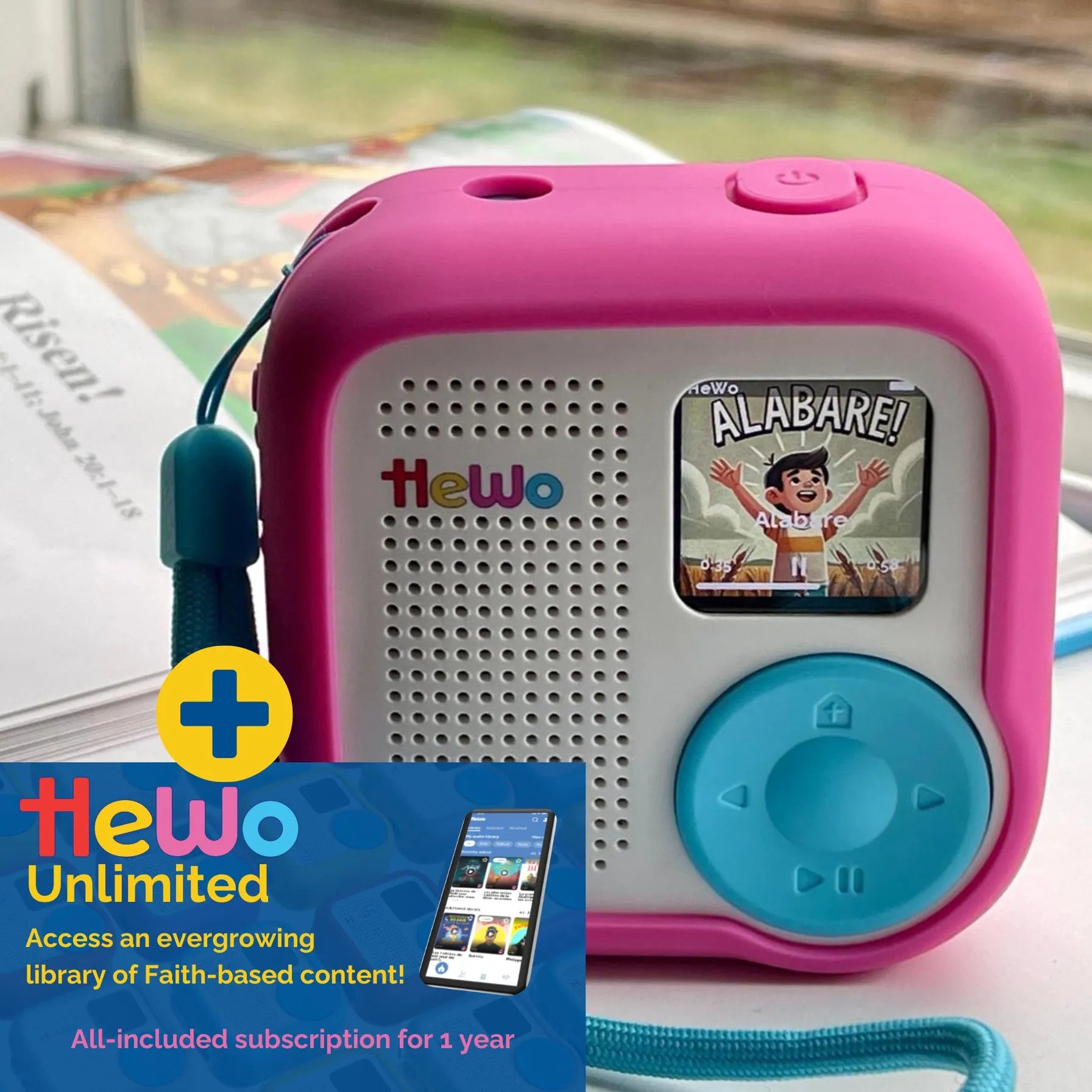 Christ is King Offer! Save $36 on your HeWo Player + Silicone Cover + HeWo Unlimited for 1 year